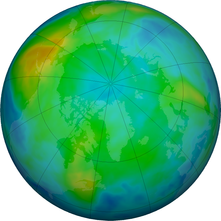 Arctic ozone map for 25 October 2018